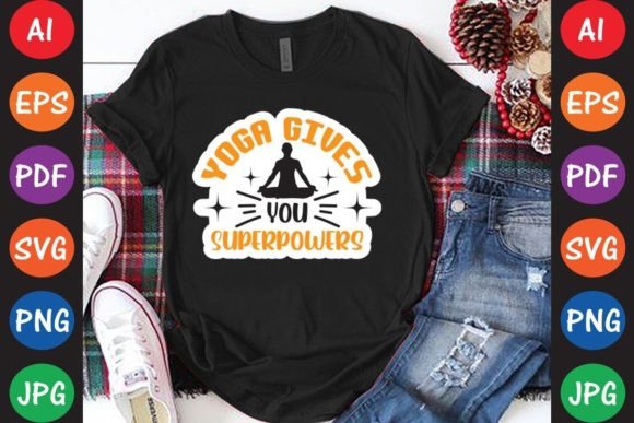 A Playful Graphic Asset for Yoga T-Shirt Designs