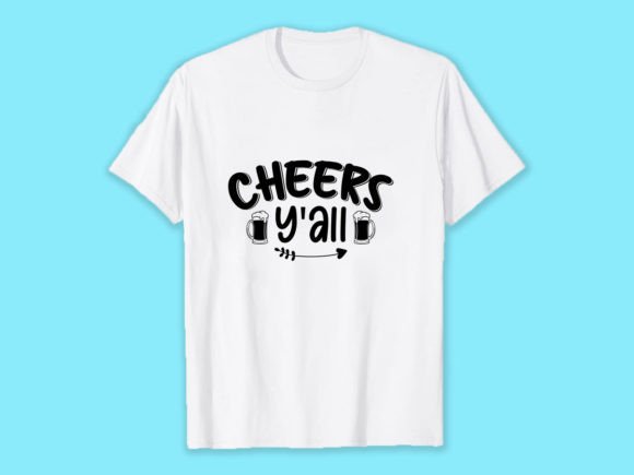 Cheers Y all T-shirt Design: A Versatile Graphic for Editorial Use