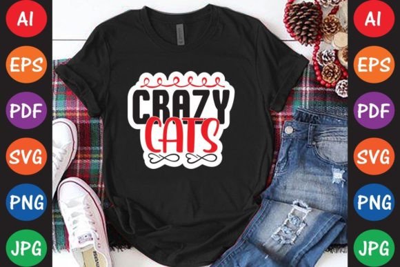 Crazy Cats: A Graphic Design Asset for T-Shirt Designs & Content Publishing
