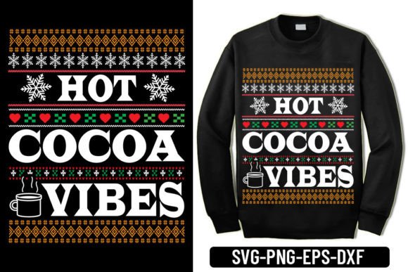 Ugly Sweater Hot Cocoa Vibes: A Seasonal Graphic Design Asset